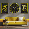 Настенные часы из 3 частей «Сама» (танец сема, серебро)