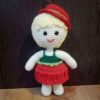 Красная кукла амигуруми «Дочка» — мягкая ручная работа