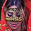 Золотистая маска-баттулла «Катайун» с ручной вышивкой