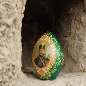 Зеленое декоративное яйцо «Шах Аббаси» с узором пейсли