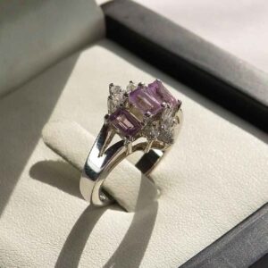 Серебряное кольцо с аметистом для женщин «Малека»