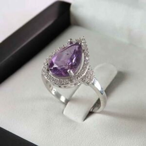Серебряное кольцо с аметистом «Фахер» (Роскошный дизайн)