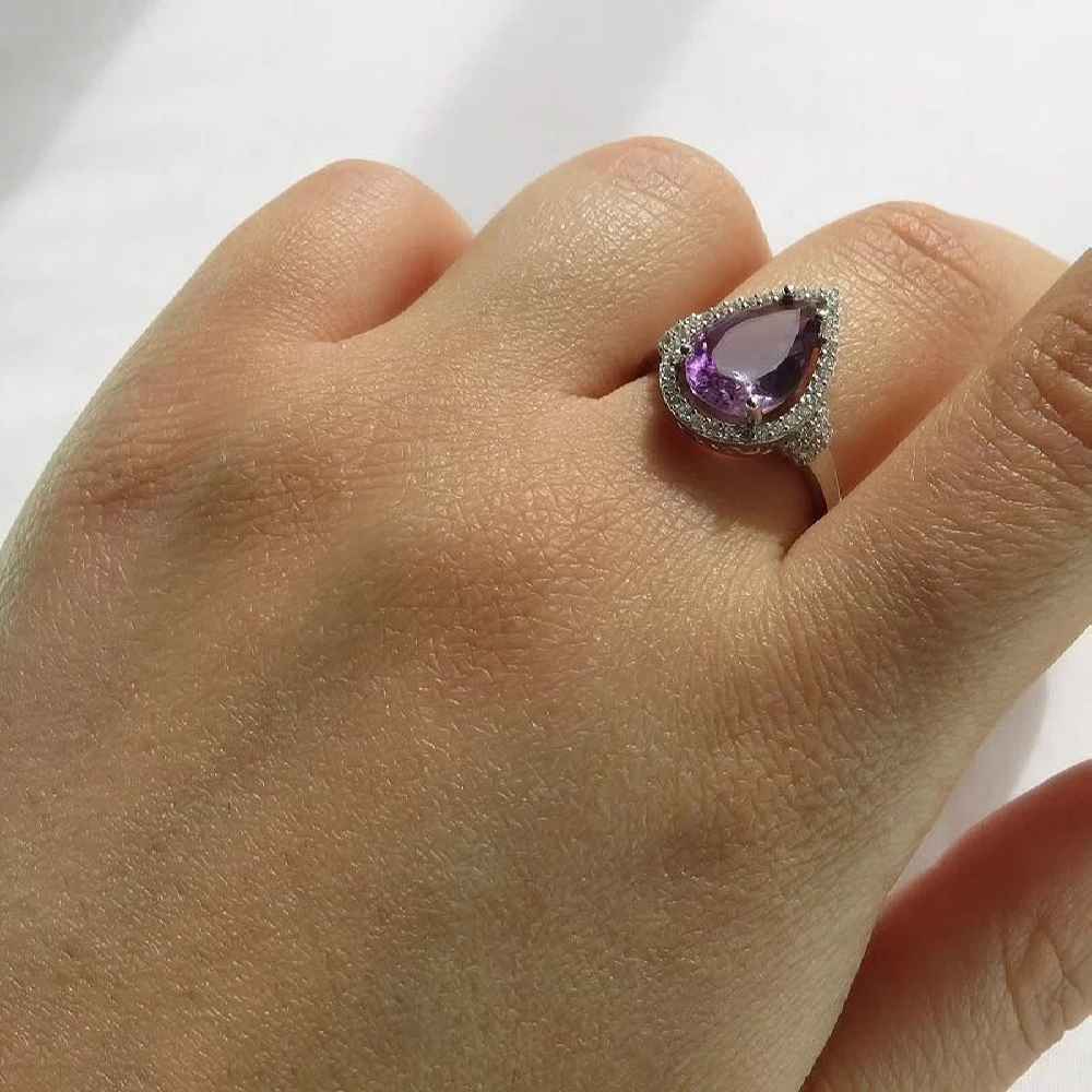Серебряное кольцо с аметистом «Фахер» (Роскошный дизайн)