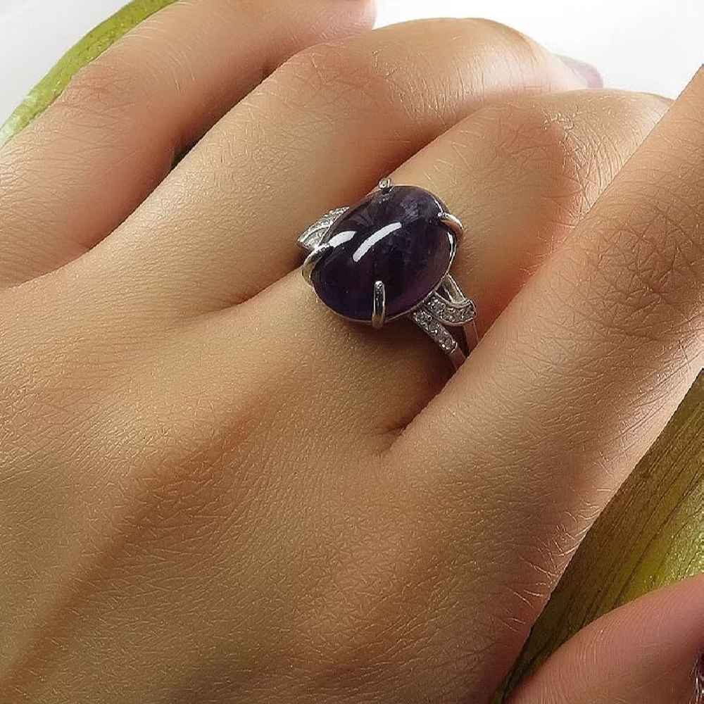 Серебряное кольцо с аметистом «Даам» (Мастерская работа)