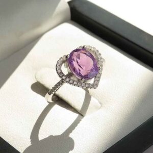 Помолвочное кольцо с аметистом «Делбар» (Серебро)