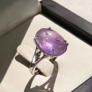 Серебряное кольцо с аметистом «Дамле» (Фиолетовый кристалл)
