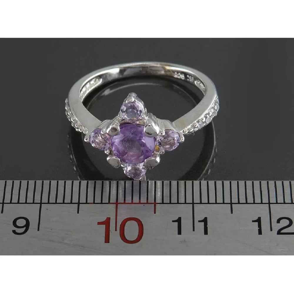 Серебряное кольцо с аметистом «Сара» (Помолвочное)