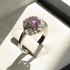Серебряное кольцо с аметистом «Сетарех» (Звезда)