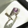 Серебряное кольцо с аметистом «Сахар» (Рассвет)