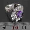 Серебряное кольцо с аметистом для женщин «Ашрафи»