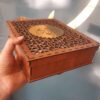 Деревянная шкатулка для Корана «Карим» — лазерная резка, коричневая