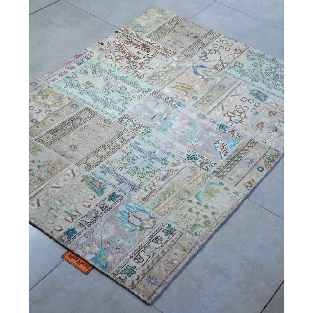 Современный синий ковёр-пэчворк «Небо» (Area Rug)