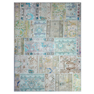Современный синий ковёр-пэчворк «Небо» (Area Rug)
