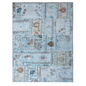 Современный синий ковёр-пэчворк «Амиран» ( Area Rug)