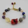 Золотистый браслет «Хана» с камнями чакры