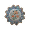 Синяя медная тарелка минакари (орнамент мандала)