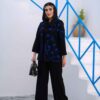 Иранский комплект «Ханис»: синее манто и брюки со льном