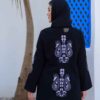 Черное льняное манто «Нура» — Узор Пейсли