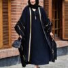 Белая абайя «Бабочка» с легкими рукавами