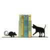 Подставка для книг с металлической скульптурой «Кошка» – для библиотек или домашних кабинетов