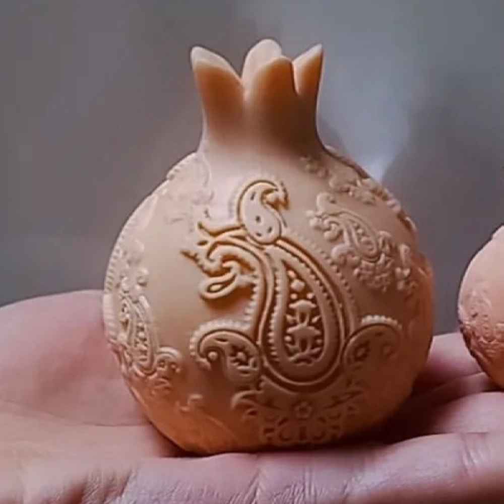 Силиконовая форма для свечи «Гранат» (узор Пейсли)