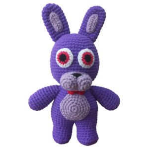 Вязаная игрушка Амигуруми «Ослик» — фиолетовый плюш