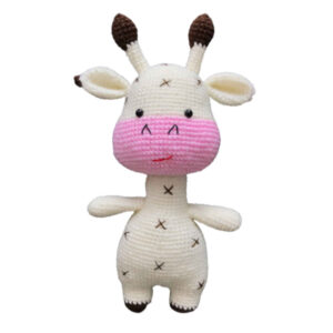 Вязаная игрушка Амигуруми «Жирафа» — белая, ручная работа