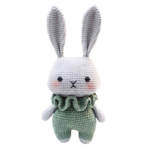 Вязаная игрушка Амигуруми «Кролик» — зеленый, ручная работа