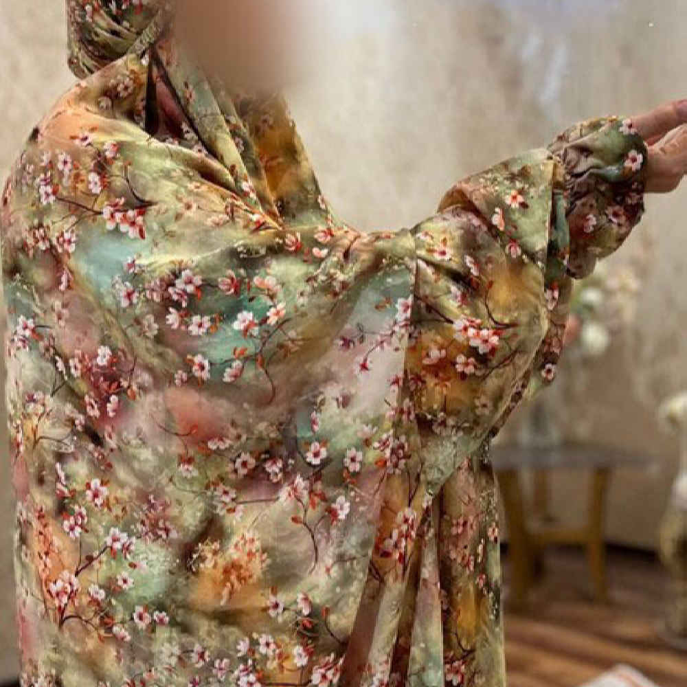 Зеленый вельветовый чадор для намаза «Махия»