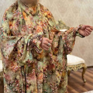 Зеленый вельветовый чадор для намаза «Махия»