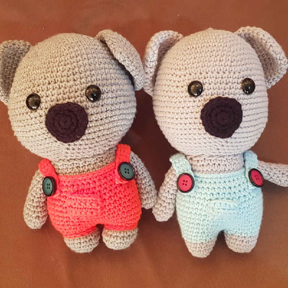 Вязаная игрушка Амигуруми «Коала» — мягкий хлопок