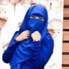 Комплект: синий квадратный платок и полуникаб