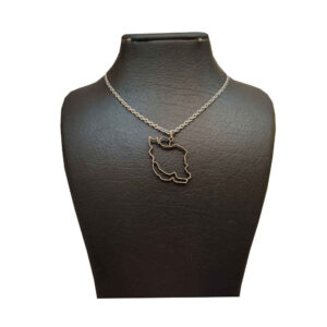 Серебряное ожерелье «Карта Ирана» (минимализм)
