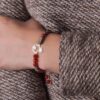 Персидский серебряный браслет для женщин с бусинами — Модель Гранат