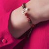 Персидский серебряный браслет для женщин с бусинами — Модель Гранат