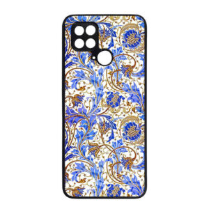 Тонкий чехол для Xiaomi в персидском стиле (синий, цветы)