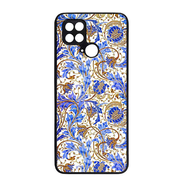 Тонкий чехол для Xiaomi в персидском стиле (синий, цветы)