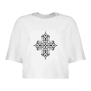 Белый цветочный кроп-топ «Махан»