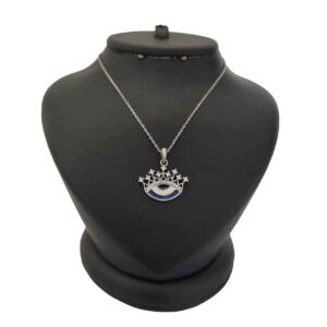 Серебряное ожерелье-корона с подвеской «Глаз Фатимы»