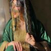 Золотистая маска-баттулла «Нахид» с пайетками