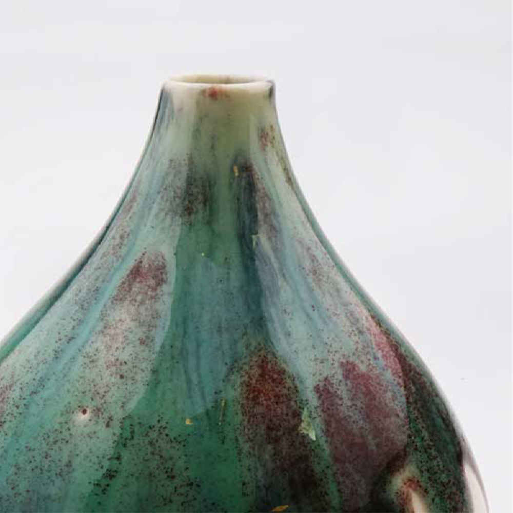 Керамическая ваза для одного стебля с дизайном Drip Glaze ручной работы, предлагающая эстетичный вариант подарка