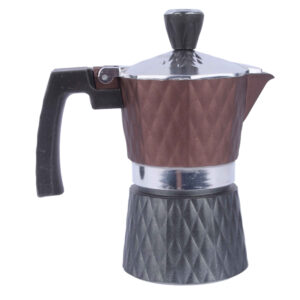 Стальная гейзерная кофеварка Caffettiera на 2 чашки (Коричневая)