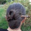 Деревянная заколка для волос ручной работы, изогнутая, для длинных волос