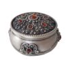 Винтажная шкатулка с красным камнем (металл)