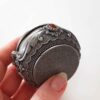 Винтажная шкатулка с красным камнем (металл)