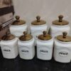 Керамическая рельефная банка для кухни, модель «Мана»