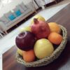 Круглая корзина из природной лозы, ручное плетение