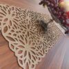 Серебряная дорожка на стол из экокожи