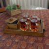 Традиционный прямоугольный деревянный сервировочный поднос - Набор с ручками и сахарницей