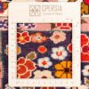 Персидский ковер ручной работы (Боджнурд, сплошной цветочный узор) — черно-красный шелк и шерсть